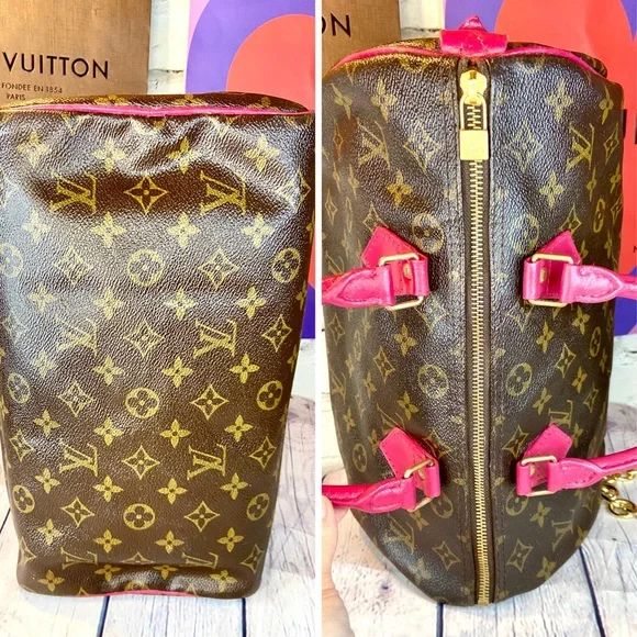 Louis Vuitton Speedy 30 custom painted with bag charm *READ DESCRIPTION* - Picture 11 of 16